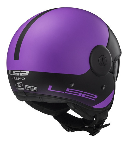 Casco Moto Abierto Ls2 597 Cabrio Via Violeta Negro Mate Tamaño del casco L