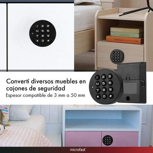 Imagen 4 de 9 de Cerradura Inteligente Clave Cajón Gabinete Programable Pilas