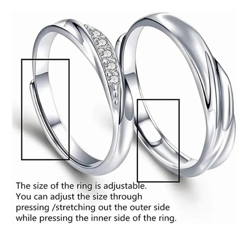 Imagen 5 de 9 de Anillos De Plata Para Parejas, Mujeres Y Hombres De 925