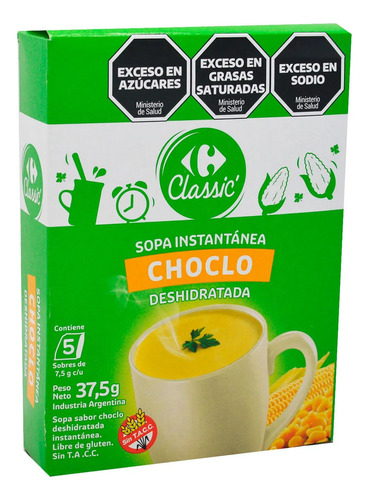 Sopa Instantanea De Choclo Deshidratada Carrefour  X5 