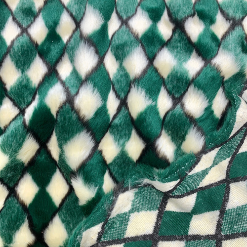 Tela Piel Estampada Arlequín 1,55 M De Ancho Verde Dibujo
