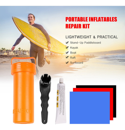 Kit De Reparación De Sup Con Parches De Pvc Y Pegamento Para