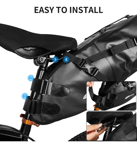 W Bolsa De Asiento De Bicicleta De Gran Capacidad De 10
