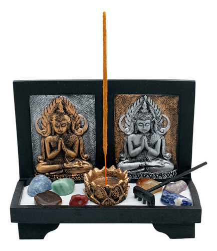 Jardim Zen Altar Buda Hindu Chakras Yoga Com Incensário