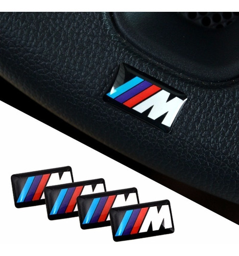 Kit 4 Emblema Bmw M Motorsport Roda Volante Painel M3 M5 