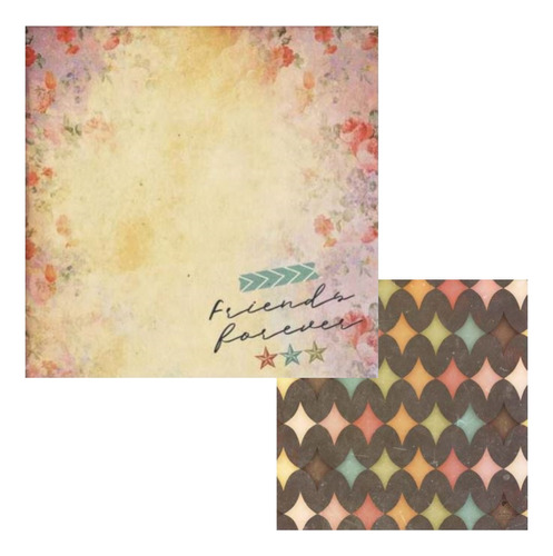 Papel Cardstock Scrapbook Amigos Para Sempre Friends Forever