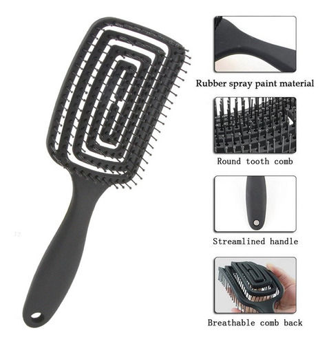 4 Peine Antienredos Afros Cepillo De Pelo Rizado Desenredant