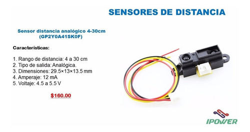 Sensor Distancia Analogico 4-30cm Gp2y0a41sk0f