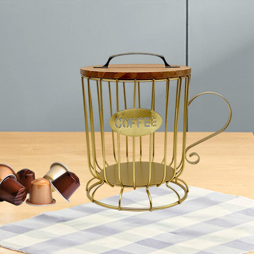 Soporte Para Cápsulas De Café, Organizador, Jaula De L Oro