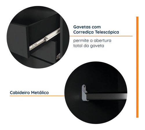 Armario infantil con cabecera con espejo para adolescentes, color negro