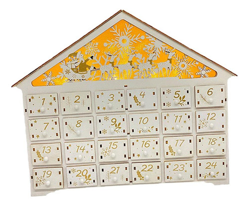 Calendario De Adviento De Navidad Recargable Ilumina 24