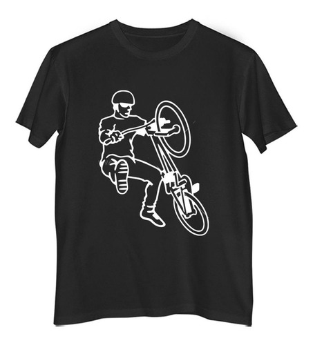 Remera Niño Color Ciclista Haciendo Trucos Bici