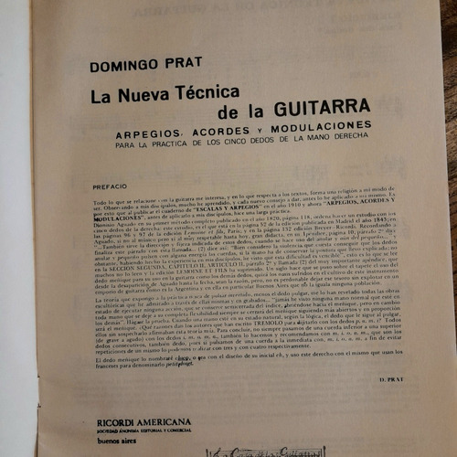 N. Técnica De La Guitarra Arpegios Acordes Modulaciones Prat (Usado)