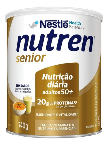 Nutren Senior composto lácteo sem sabor lata 740gr