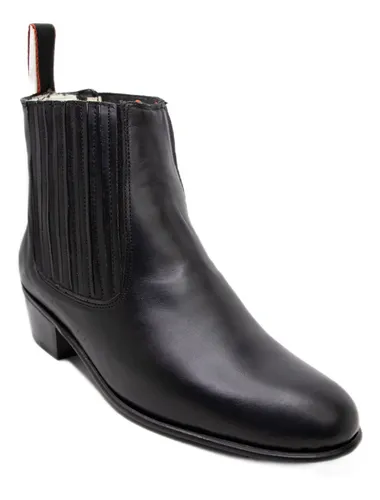 Manolo - Botin Hombre Piel Negro Tacon Cubano D Marco