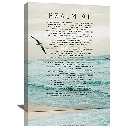 Arte De Pared Del Salmo 91 Decoración De Pared Escritu...