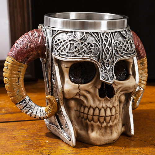 Taza De Calavera Taza Vikinga - Taza De Café Con Jarra De Ce