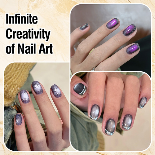 Esmalte De Uñas Holográfico Con Efecto Ojo De Gato 7pcs 12ml