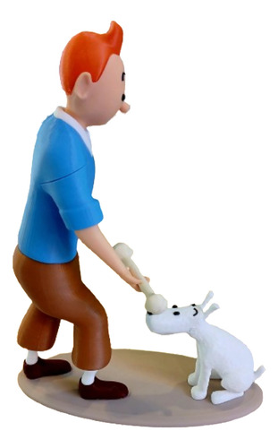 Tintin+milu 3d Multicolor.alto 26cm. Las Aventuras De Tintin