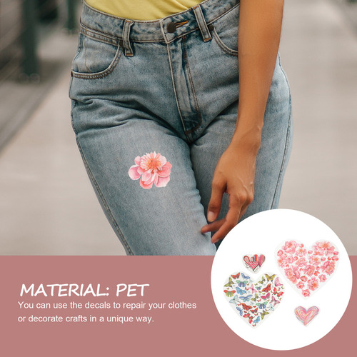 Calcomanía Termoadhesiva En Forma De Corazón Con Estampado D