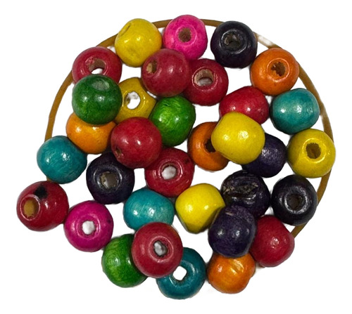 Cuentas De Madera Para Pulsera X 25 Gramos 80 Unid Aprox Redondas Surtidas 9 Mm 9 Mm