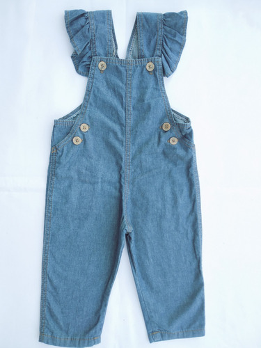 Jardinero Tiki Jeans Verano Beba Infantil  Talles 0 Al 4