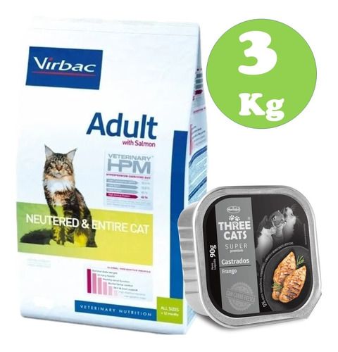 Virbac Hpm Gato Adulto Y Castrado Salmon 3kg + Obsequio