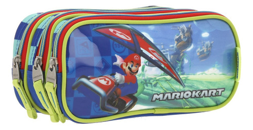 Lapicera Mariokart Glider Azul 3 Cierres Mb66137 Chenson Estampado