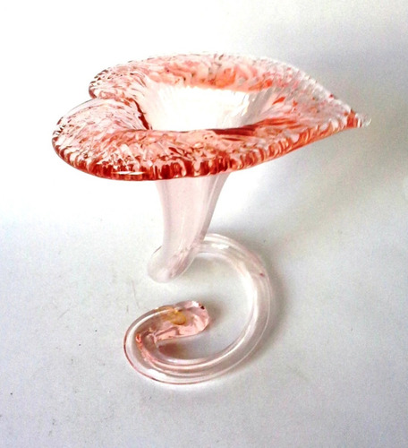 Flor Cristal Murano Grande Rosada Estilo Art Nouveau