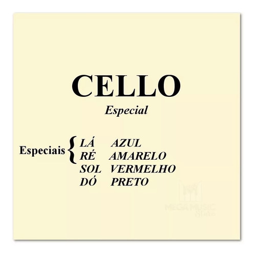 Encordoamento Violoncelo Especial Cello 4/4 Mauro Calixto 