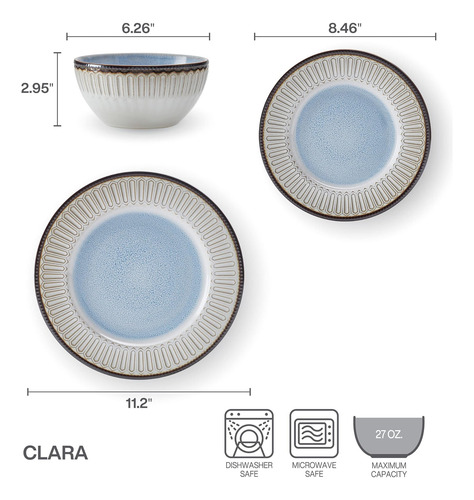 Juego De Vajilla Pfaltzgraff Clara De 12 Piezas, Servicio Pa