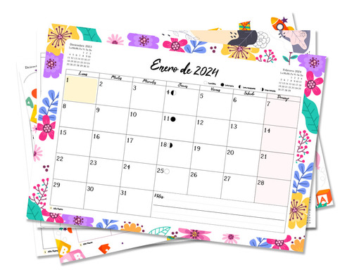 Kit Calendarios Planificador Mensual Para Imprimir