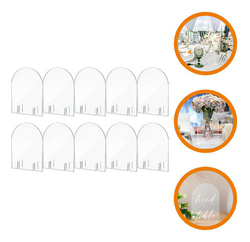 Letrero De Mesa En Blanco Con Forma De Arco Transparente, 10