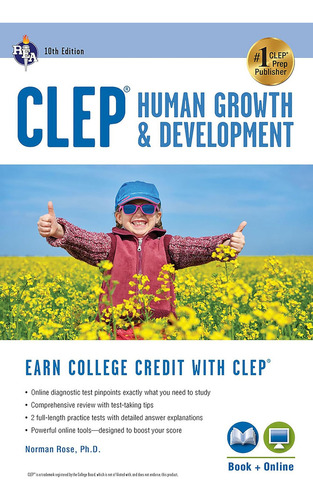 Clep® Human Growth & Development, 10th Ed., Book + Online (clep Test Preparation), De Rose, Dr. Norman. Editorial Research & Education Association, Tapa Blanda En Inglés