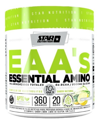 Aminoácidos Esenciales Vegano Eaas 20 Serv Star Nutrition
