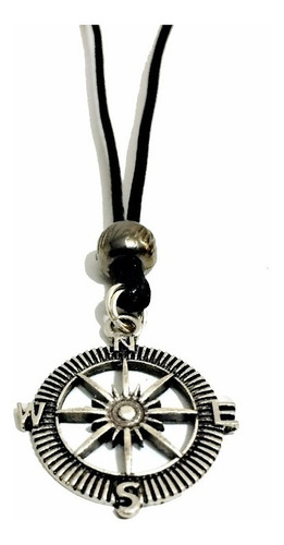 Colar Cordão De Bússola Regulável Cor Preto