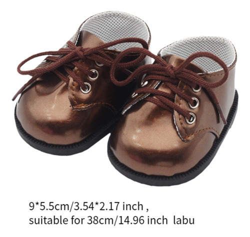 Zapatos De Muñeca De Felpa De Cuero Pu, Marron Oscuro