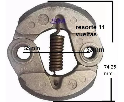 Embrague Dezmalezadoras Chinas Bc-430 Resorte 11 Vueltas