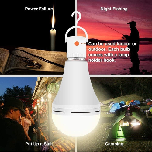 Bombilla Led Emergencia 15w X2, Luz Continua En Apagones