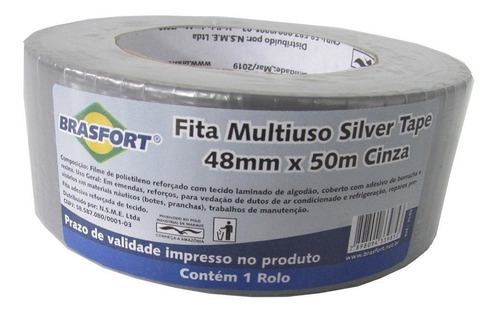 Fita Silver Tape Brasfort 48 X 50m Cinza 7549 C382353