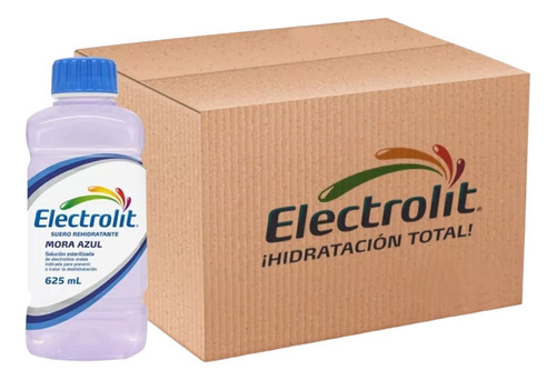 Electrolit Suero Rehidratante Sabor Mora Azul 625ml 12 Pzas