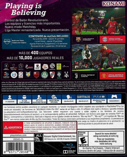 Imagen 2 de 3 de Pes 2020 E Football-pes 20- Ps4- / Mipowerdestiny