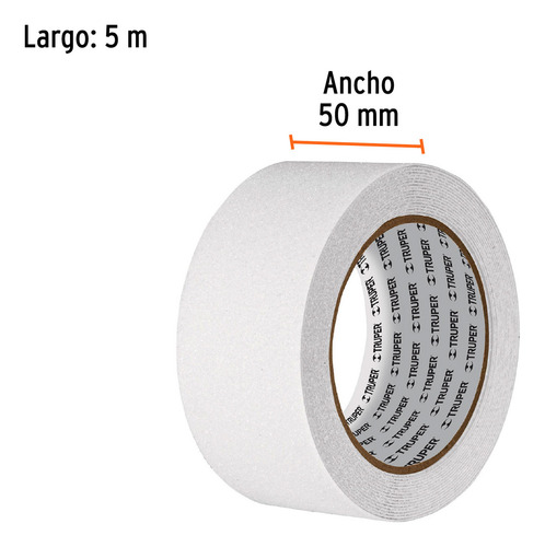 Cinta Antiderrapante Transp. Rollo 5 Mt Truper 12533 Blanco