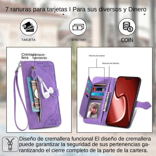 Funda De Piel Tipo Cartera Para Moto G05, G15, G35, G55, G75, G82, G04, G24, G34, G54, G84, G73, G62, Con Ranura Para Tarjetas
