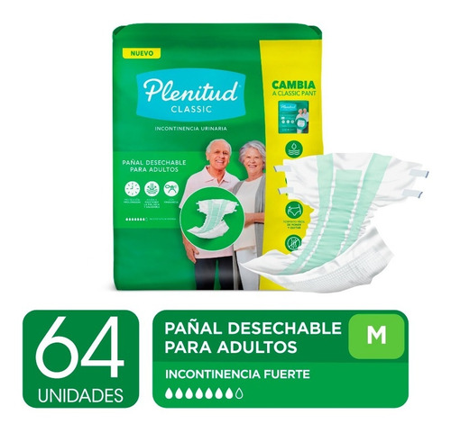 Pañal Para Adultos Plenitud Classic X 16 Un Pack X 4