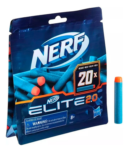 Nerf Elite 2.0 Pack Dardos De Goma 20 Unidades Hasbro F0040