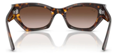 Óculos De Sol Ray Ban Zena Rb4430 135913 Armação Havana Haste Havana Lente Marrom Degradê Desenho Irregular