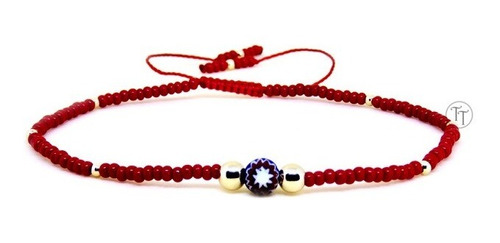 Pulsera Coral-ojo Turco-oro Italiano 14k By Thi Tur®