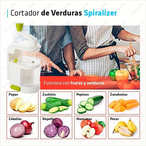 Imagen 2 de 10 de Cortador Spiralizer Vegetales Multiple Espiral 4 Tipos Corte