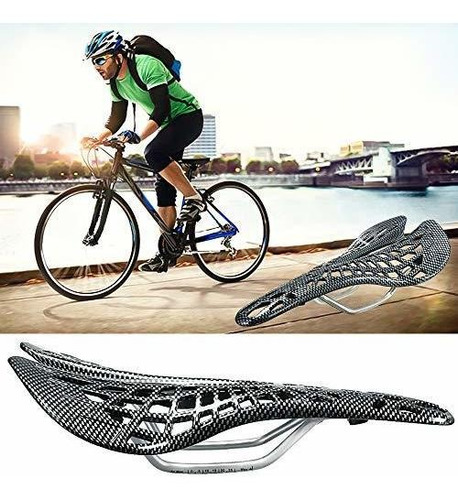 Sillín Bicicleta Cómodo Carbono Fibra-caña